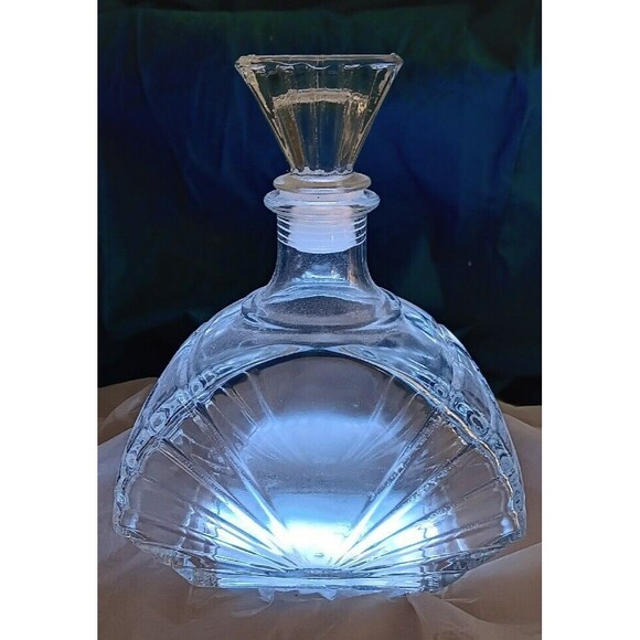 Vintage Art Deco Clear Glass Decanter With Stopper 7 3/4" - Picture 8 of 13